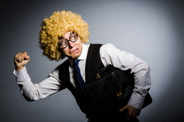 Funny businessman with curly hair - Fotografie, Obrázek