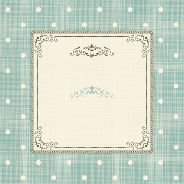 Set of invitation cards on polka dots background with vintage fr - Vecteur, image