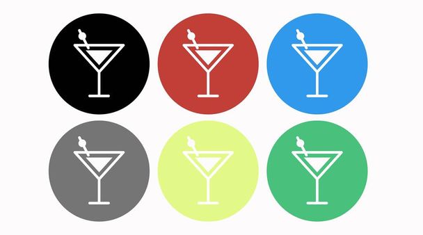 Set de iconos de bebidas. Conjunto aislado vectorial de diferentes iconos de bebidas - Vector, imagen