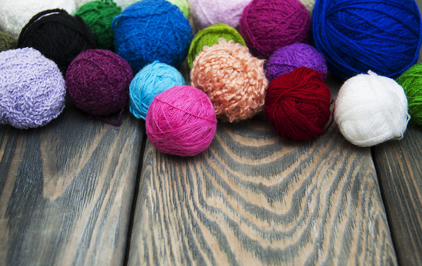 Color woolen clews - Фото, изображение