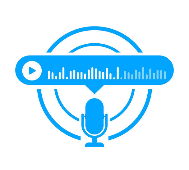 Voz, grabar mensaje de audio, burbuja de voz. Pantalla de chat Messenger. Ilustración de stock vectorial - Vector, imagen