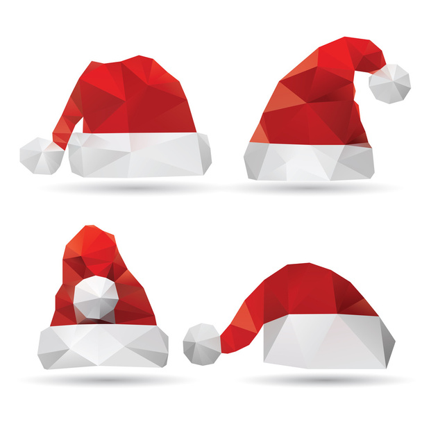 Kerstman hoed geïsoleerd op een witte achtergrond, vector illustra - Vector, afbeelding