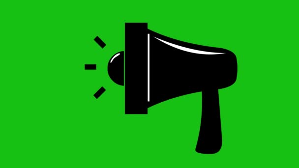 Loop animation of a megaphone icon on a green chroma key background - Footage, Video