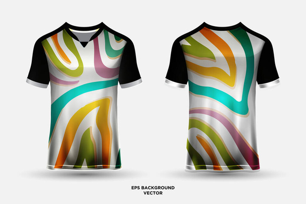 Colorato pastello t shirt design jersey sfondo con astratte forme ondulate - Vettoriali, immagini