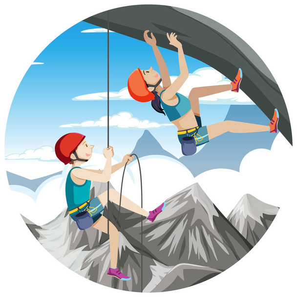 Rock climbing badge isolated illustration - ベクター画像