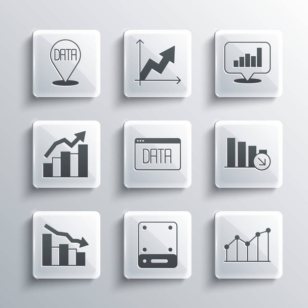 Server Taartgrafiek infographic instellen Financiële groei vermindert Data analyse en icoon. Vector. - Vector, afbeelding