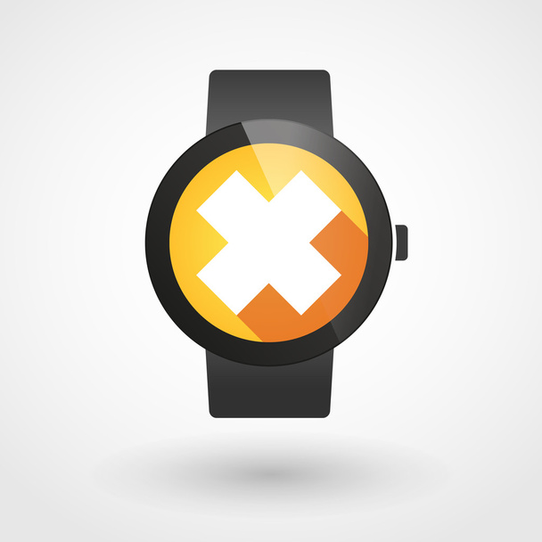 Smart watch icon with an irritating substance sign - Vector, Image