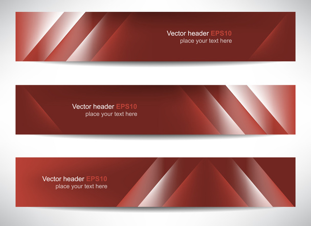 Web header, set of vector banner, design with precise dimension - Vector, Image