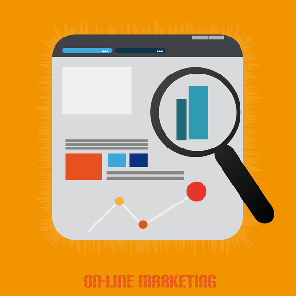 Web-Online-Marketing mit Suche - Vektor, Bild
