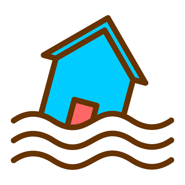 дом в водной иконке векторной иллюстрации - Вектор,изображение