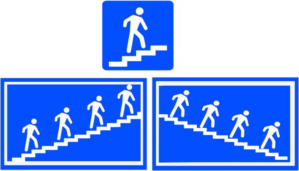 hommes de couleur rouge montent tous les escaliers - Vecteur, image