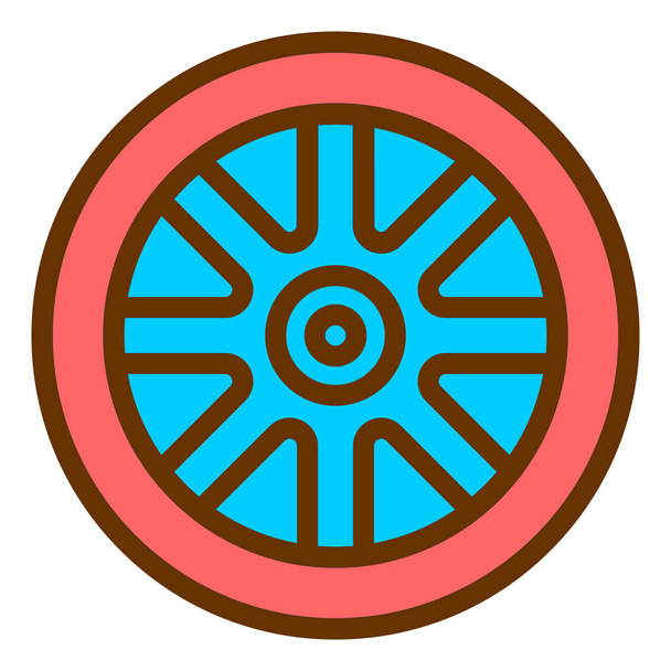 wheel vector illustration isolated icon - Vector, Image