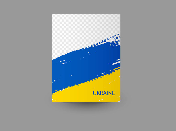 Pray For Ukraine social media post Vector a4 cover. layout template - Vector, Image
