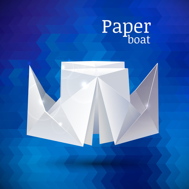 Origami boat - Διάνυσμα, εικόνα