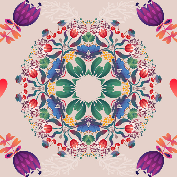 Flowers seamless pattern - Vector, Image