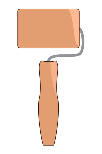 Kapean vaaleanruskean valssaustapin symboli taikinan pyörittämiseen - Vektori, kuva