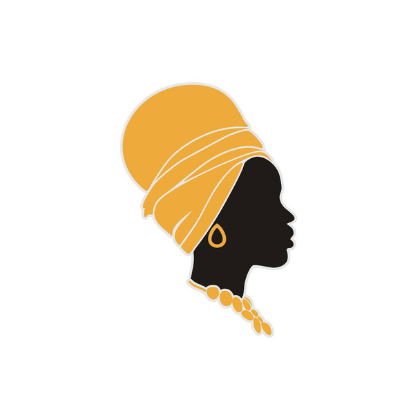 exotische Afrikaanse vrouw logo ontwerp inspiratie - Vector, afbeelding