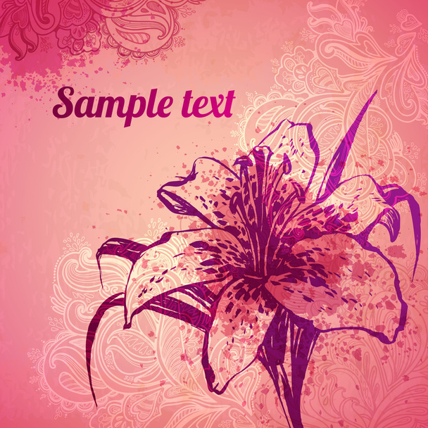 Floral lilly background - Vector, imagen