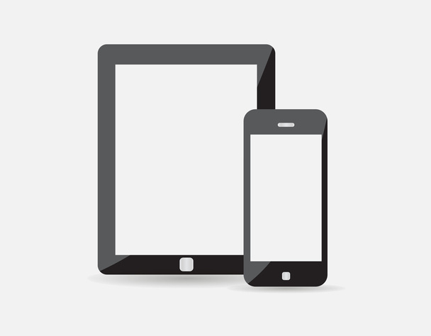 set van moderne digitale Tablet PC en mobiele telefoon - Vector, afbeelding