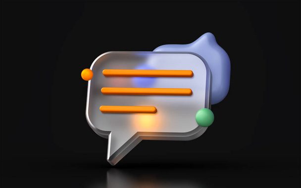 üveg morfium chat masszázs ikon színes gradiens fény sötét háttér 3d render - Fotó, kép