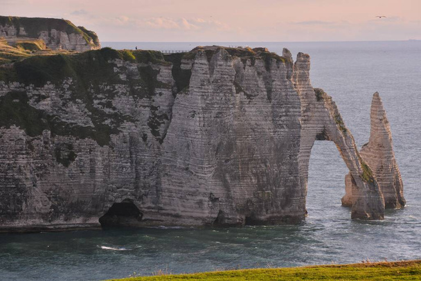 Cliffs of Etretat, Upper Normandy, France. The Strait of La Manche - Photo, Image
