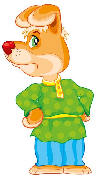 Cartoon dog wearing clothes - Vector, imagen