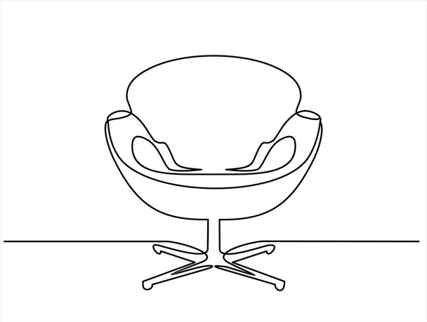 continuous line drawing of chair, vector illustration Continuous one line drawing. - ベクター画像