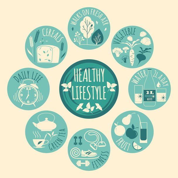 Healthy lifestyle background - Vector, imagen