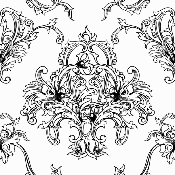 Baroque pattern - Vektör, Görsel