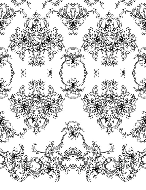 Baroque pattern - Wektor, obraz