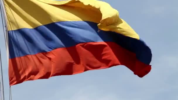 колумбійських прапор махав на вітрі - Кадри, відео