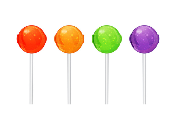 Set van kleurrijke Lollipop op een stok. vector - Vector, afbeelding