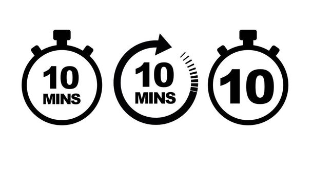 10 Minuten Icon Set. Vektorisolierte editierbare Reihe von Illustrationen - Vektor, Bild