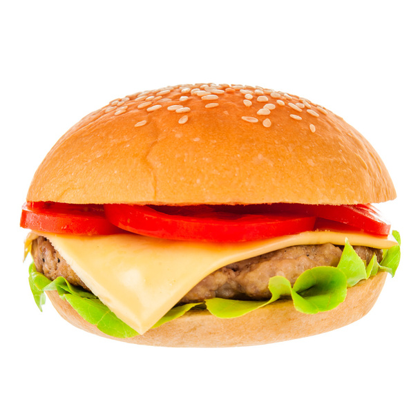 duży hamburger na białym tle - Zdjęcie, obraz
