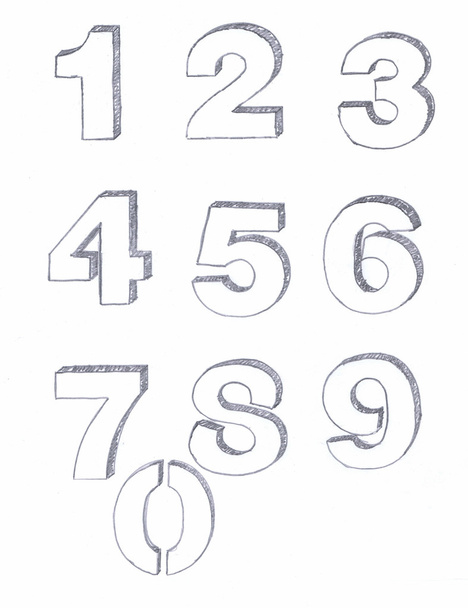 Penciled αριθμούς - Φωτογραφία, εικόνα