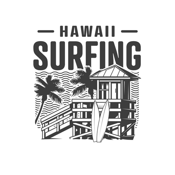 Surf tema semplice logo vettoriale - Vettoriali, immagini