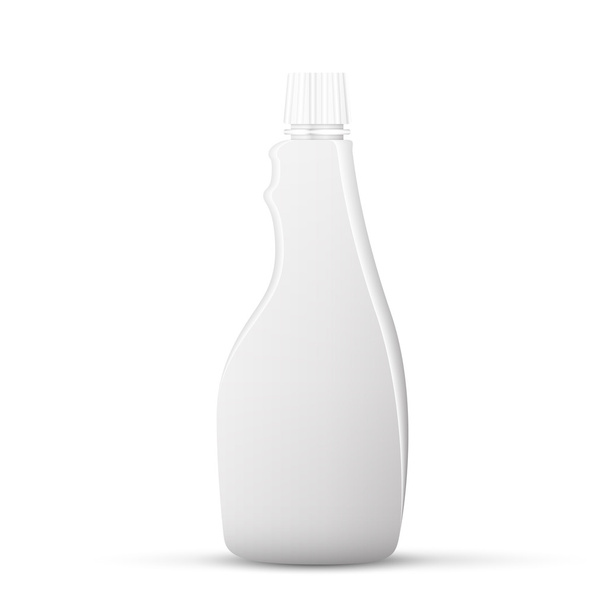Cosmetic Or Hygiene Grayscale White Gray Chrome Lid Plastic Bott - Vector, imagen