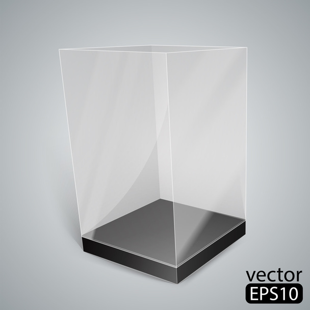 Black Glass Rectangle Box. - Vector, Imagen