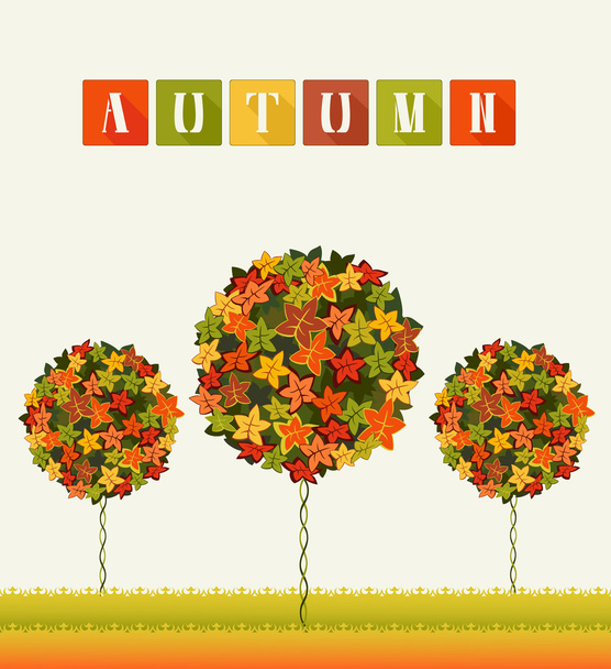 秋の色の木抽象的な庭 - ベクター画像
