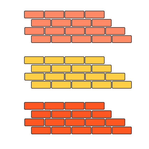 Conjunto de paredes de tijolo. Ilustração vetorial - Vetor, Imagem
