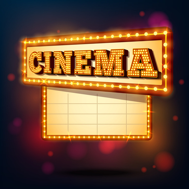 Retro cinema sign - Vector, Image