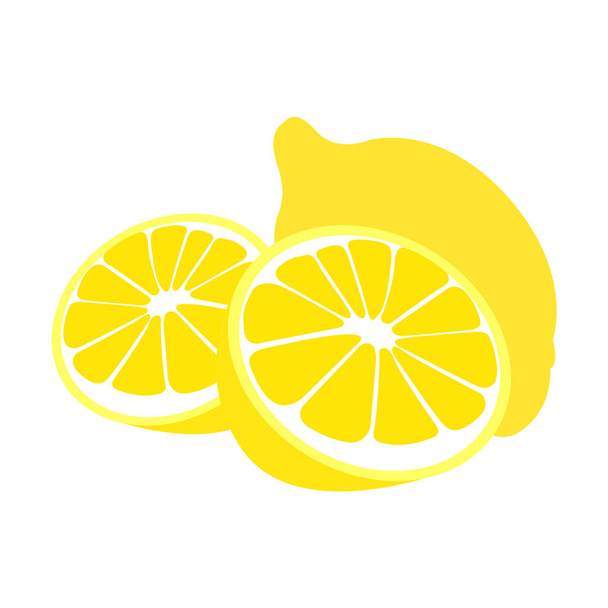 sliced lemons on white - Vetor, Imagem