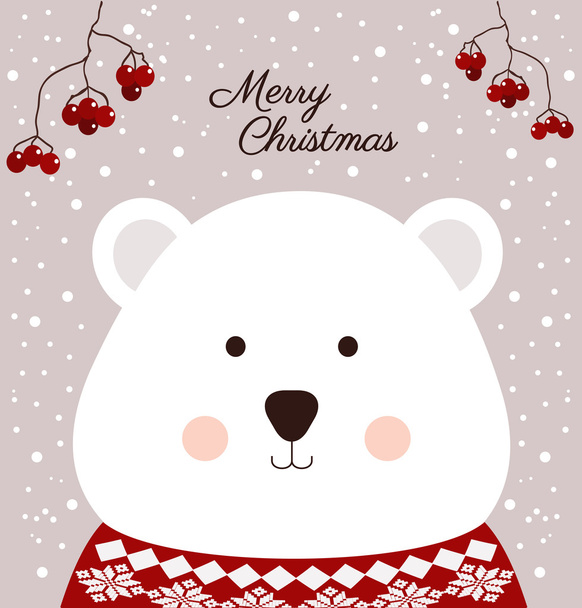 Biglietto natalizio con simpatico orso
 - Vettoriali, immagini
