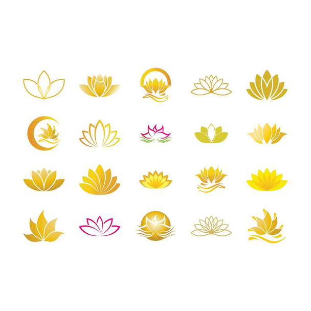 Lotus vectoriel de beauté logo de conception de fleurs icône de modèle - Vecteur, image