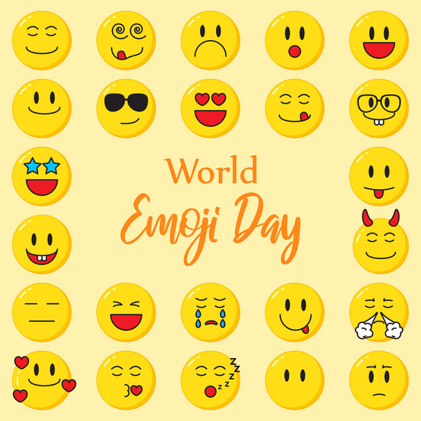 Vector illustratie voor Wereld Emoji Dag - Vector, afbeelding