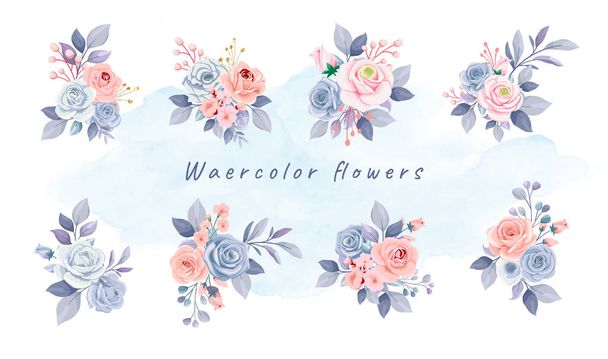 Колекція акварельних рожевих квітів
 - Вектор, зображення