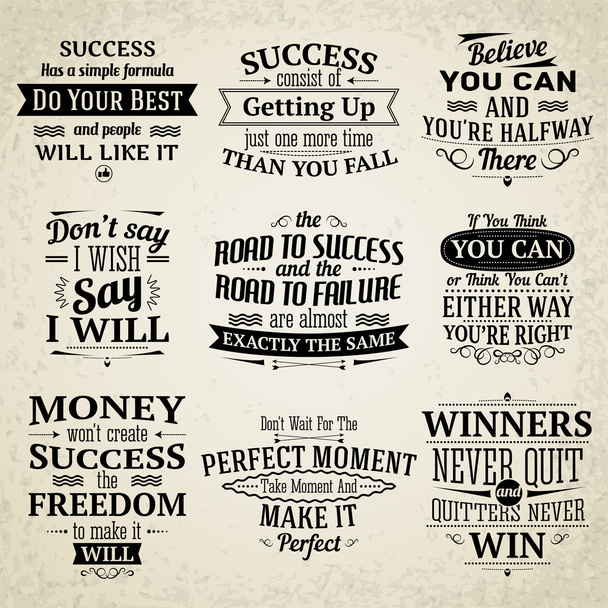 Success quotes set - Vector, Image