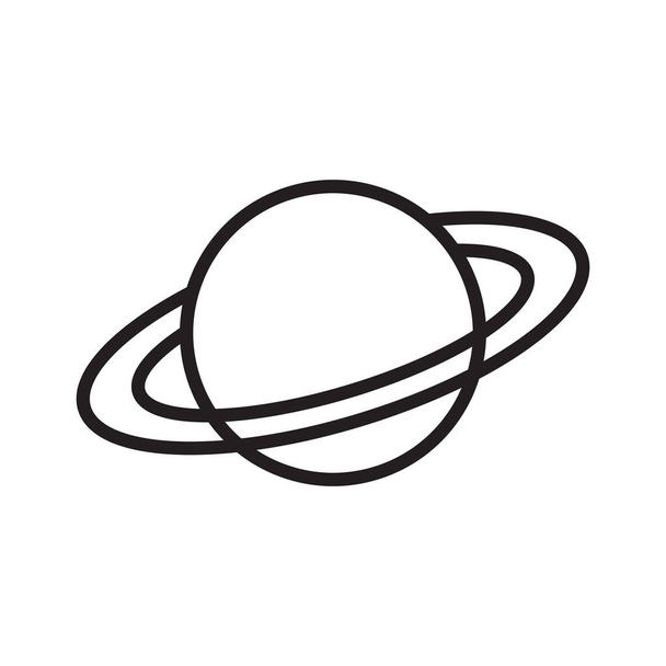 eps10 černý vektor Planet Saturn linie umění ikona nebo logo v jednoduchém ploché trendy moderní styl izolované na bílém pozadí - Vektor, obrázek
