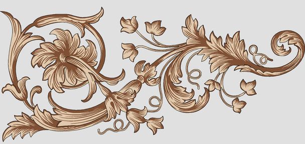 Digital design ornament border HD motif draws working illustration border PNG flowers and ornament motif India design elements Neckline brand search pattern with watercolor, Mughal art design texture - Valokuva, kuva