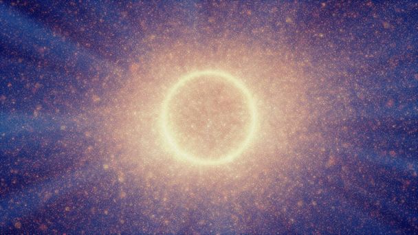 抽象粒子太陽フレア粒子イラスト3Dレンダリング - 写真・画像